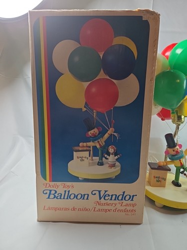 70's Dolly Toy Clown Balloon Vendor Nursery Lamp with Nightlight W/ BOX (TESTED) - Picture 2 of 13