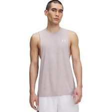Under Armour Men's Sport Style Left Chest Cut Off Tank, Gray, X-Large