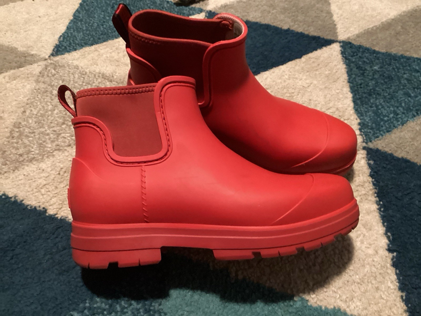 UGG Waterproof Droplet Rubber Rain Boots Women's Red 1130831 Size 10