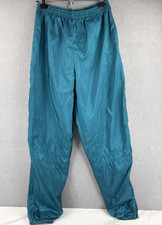 VTG 90s Nike Men's L Nylon Baggy Cross Trainer Lined Track Joggers Teal Pants