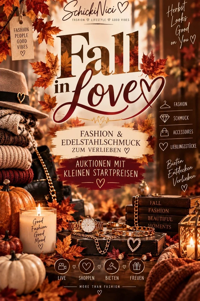Fall in Love -  Fashion & Edelstahlschmuck Neuware Live Auktionen