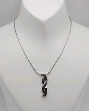 Colibri Dazzling Diamonds Sterling Silver Matte Twist Diamond Acc Pend Necklace