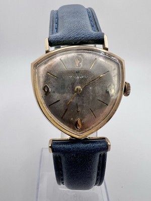 Vintage Rare 10K Gold Plated Hamilton Thor Shield Asymmetrical Mechanical Watch