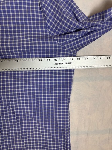 Johnnie O Gingham Check Long Sleeve Button Down Shirt Mens XL Pocket Lavender - Picture 4 of 4