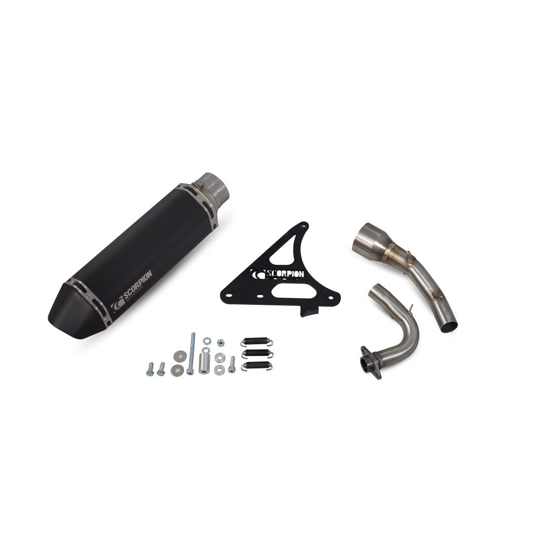 Scorpion Exhaust Serket Parallel Full Sys BK Ceramic Royal Alloy GT125 2017-2021