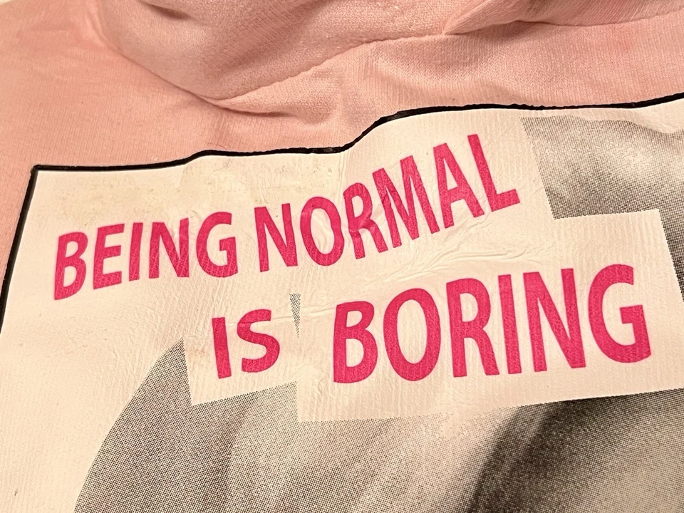 Marilyn Monroe Cropped Sweatshirt Hoodie Distressed Sexy Cute Small Baby Pink - Image 3 of 4