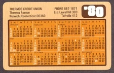 Thermos Credit Union Norwich CT pocket calendar 1980