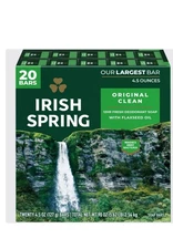 Irish Spring Deodorant Bar Soap, Original Clean, 4.5 oz, 20-count