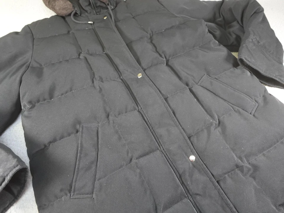 Abrigo acolchado Worthington para mujer XL negro plumón aislado dinero antiguo parka con capucha Foto 3 de 4
