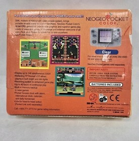 SNK NeoGeo Pocket Color NGPC Console Clear  - CIB GEM!