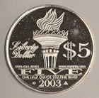 2003 NORFED $5 Liberty ~ 1/2 oz .999 Silver Fractional Round