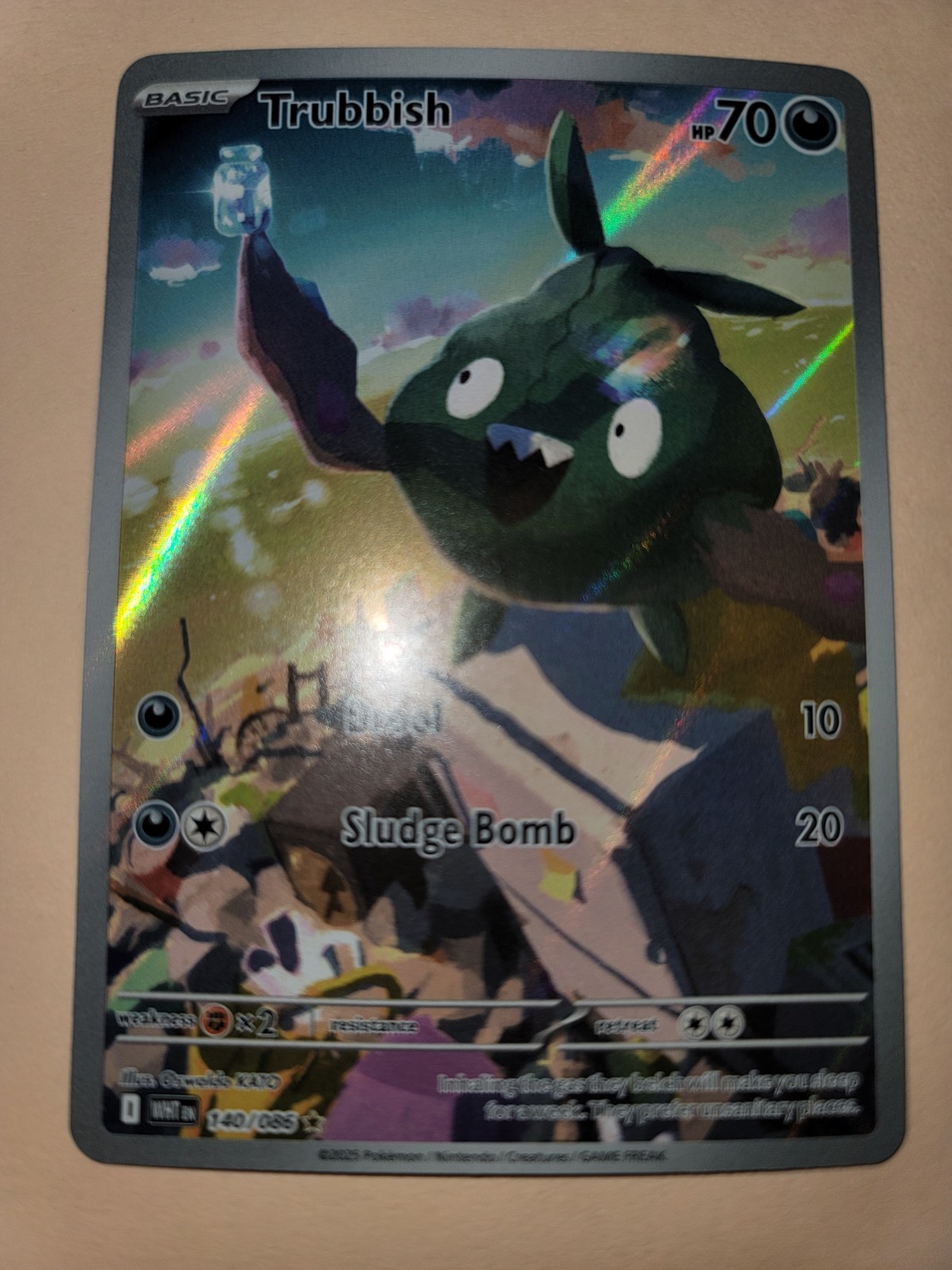 Trubbish Illustration Rare 140/086 Pokémon White Flare NM/Mint