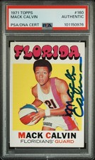 1971 TOPPS #160 MACK CALVIN PSA AUTHENTIC AUTO AUTHENTIC
