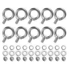 10-Sets Stainless Eyebolt M8x14mm Shoulder Lifting Eye Bolt with Nuts Washers