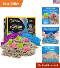 National Geographic 6 Lb. Moon Sand Combo Pack - 2 Lbs. Each of Blue, Purple ...