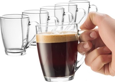 Bormioli Rocco I0004255 Glass Coffee Mug Set - 6 Pack (Open Box)
