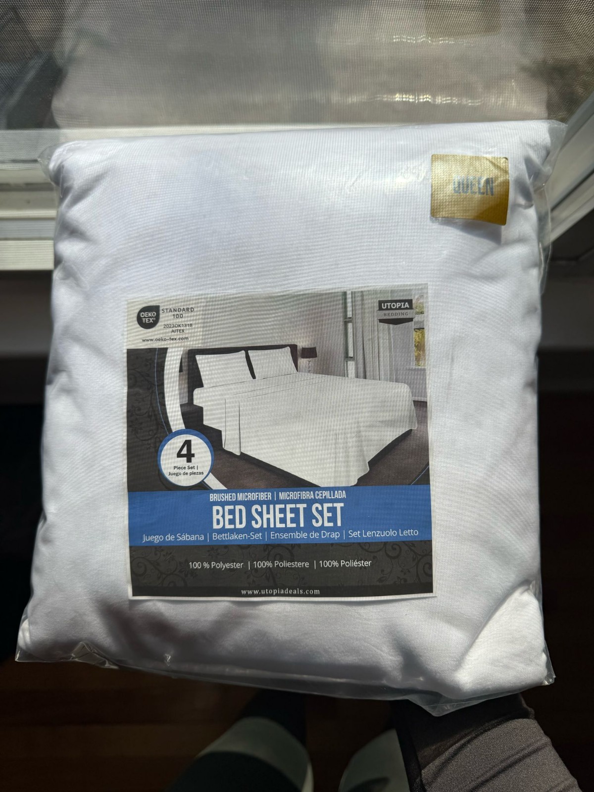 Utopia white Bedding Bed Sheet Set - 4 Piece King Bedding Brushed Microfiber.