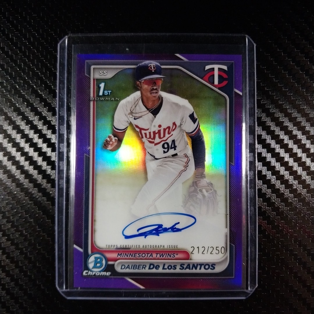 2024 Bowman Chrome Prospect Autographs Daiber De Los Santos #CPA-DD Purple /250