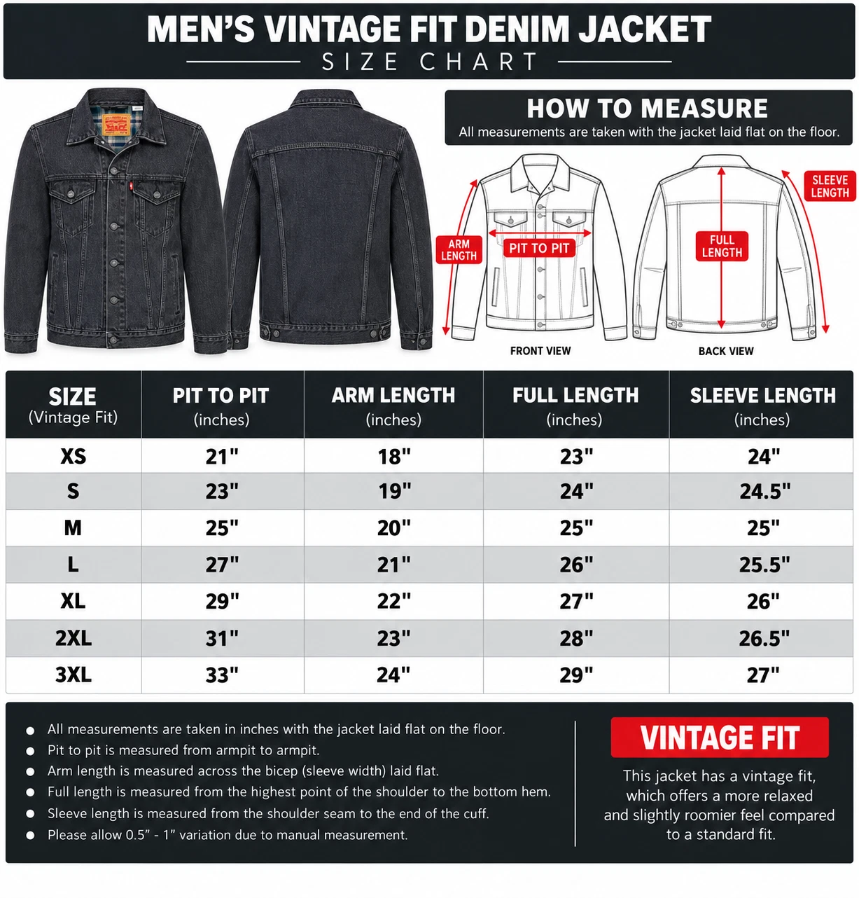 Levi's Men's Vintage Trucker Cotton Denim Jean Jacket image 7