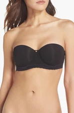 Natori 36B Truly Smooth Strapless Contour Bra NWOT 774070 Black