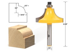 1/2" Radius Round Over Bead Edge Forming Router Bit - 1/4" Shank - Yonico 13176q