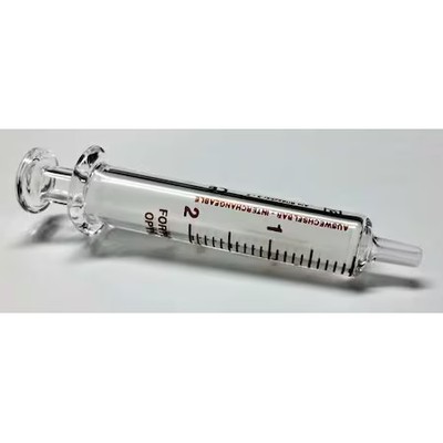 Fortuna 7.102-27 Reusable Glass Syringe, Glass Luer, 2 Ml