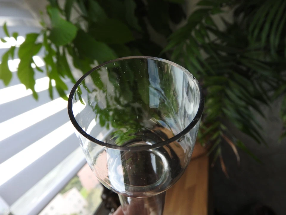 ancien VERRE TUBE CHEMINEE GLOBE  14" ligne signé cristal pour lampe à pétrole - Photo 3/4