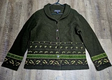 Vintage Herman  Geist 100% Wool Cardigan Sweater Women’s Size Medium