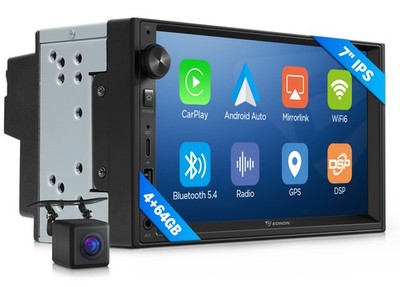 Eonon 4+64G Autoradio Android mit CarPlay DSP 7 Zoll Navi Radio Bluetooth Kamera