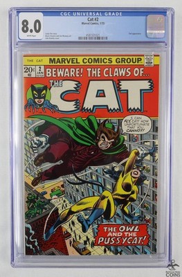 1973 Marvel Comics Beware! The Claws of... The Cat #2 CGC 8.0 Owl Appearance