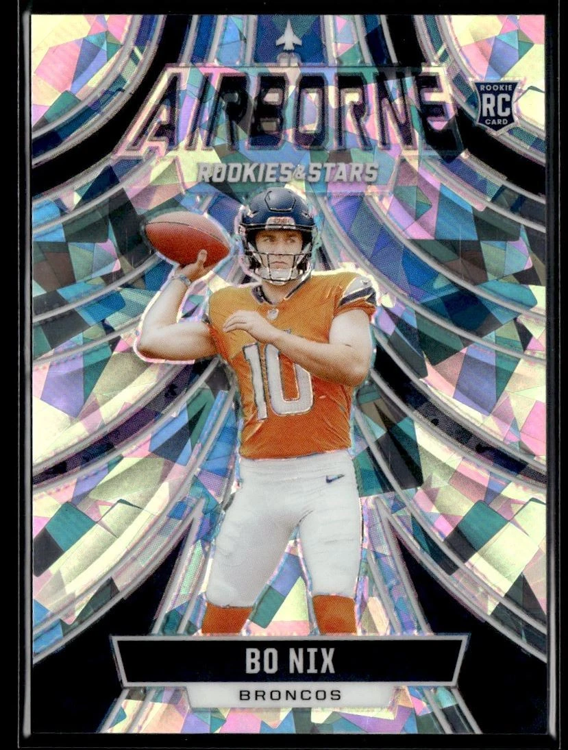 Bo Nix Panini Rookies & Stars Airborne #ABNX Ice Fotl