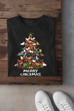 Merry Chickmas Chickens Christmas Tree Chickens Lovers  All size Shirt D2122