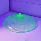 Jeanette Depression Glass Green Uranium Lid/Cover 7.5" W/Flaw