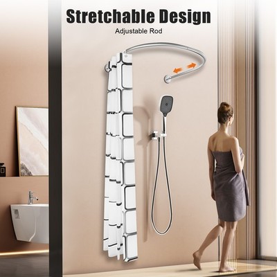 Duschstange Ohne Bohren U-Form Duschvorhangstange Badewanne Bogenstange Edelstah