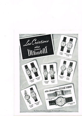 REKLAME WERBUNG 1952 DERMONT Uhr & Chronometer ULYSSE NARDIN
