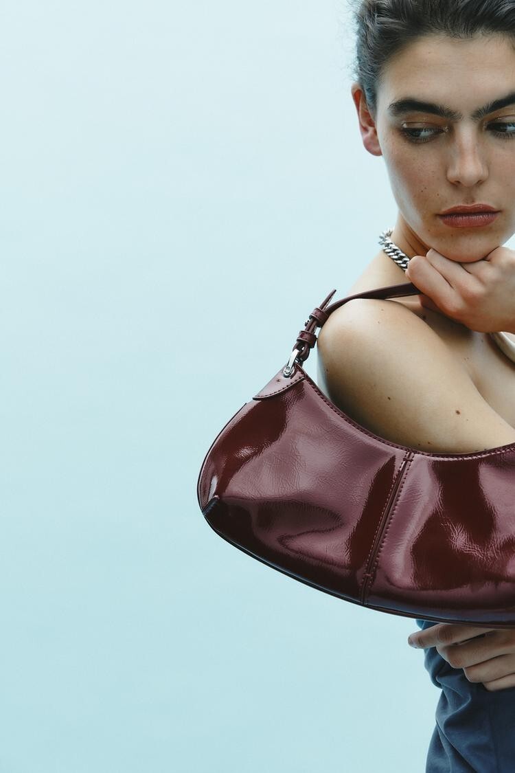 バッグ fake leather hand bag 2way retro fake leather bag フェイクレザーバッグ（茶