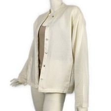 Valerie Stevens 100 Linen Blazer Cream Jacket size M Button Pockets Women's