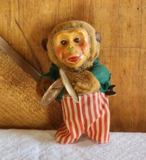 VTG Wind Up Monkey Playing Cymbals 1960s Musical Chimp Doesn't Work No Shoes