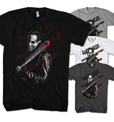 Saviors Negan Skull Walking Lucille Thug Dead Men's T-Shirt New NS11217