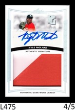 1-2014 LEAF PERFECT GAME SHOWCASE SPECTRUM JERSEY AUTO KYLE MOLNAR 4/5
