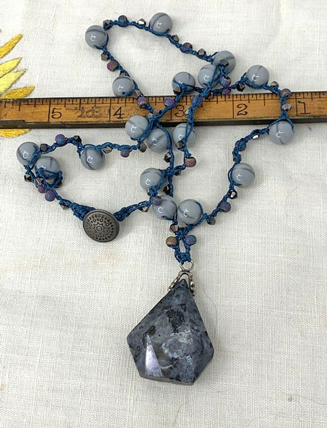Pyramid Sodalite Vintage Jewelry Necklace-Reduced!