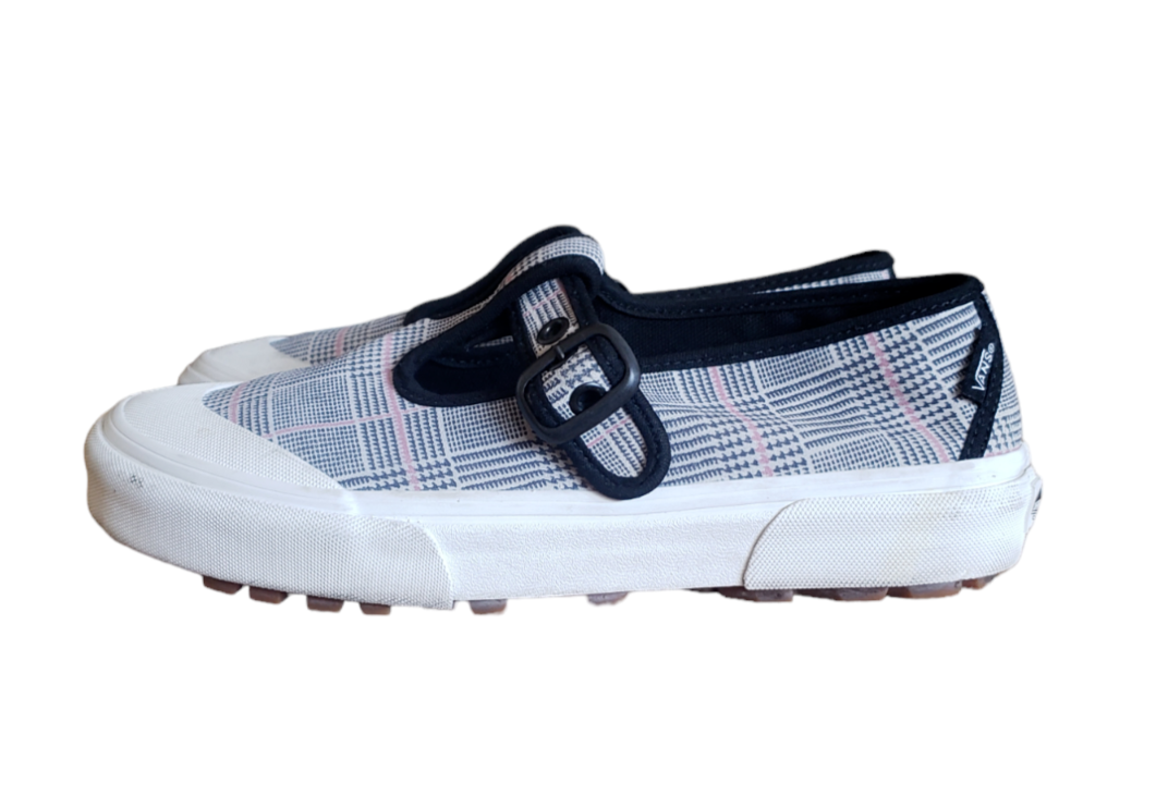 Vans Style 93 Women's Size 7.5 Gray Plaid Buckle Mary Jane