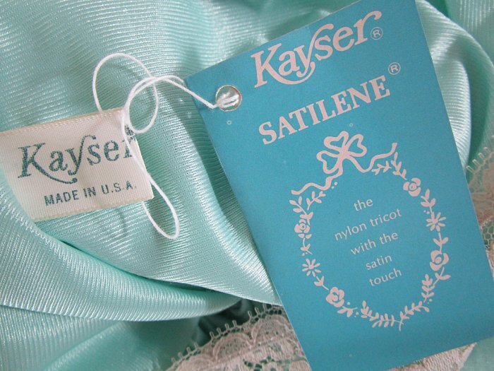 Vintage New Kayser Mint Green Nylon Lace Pajamas Size 36 NWT