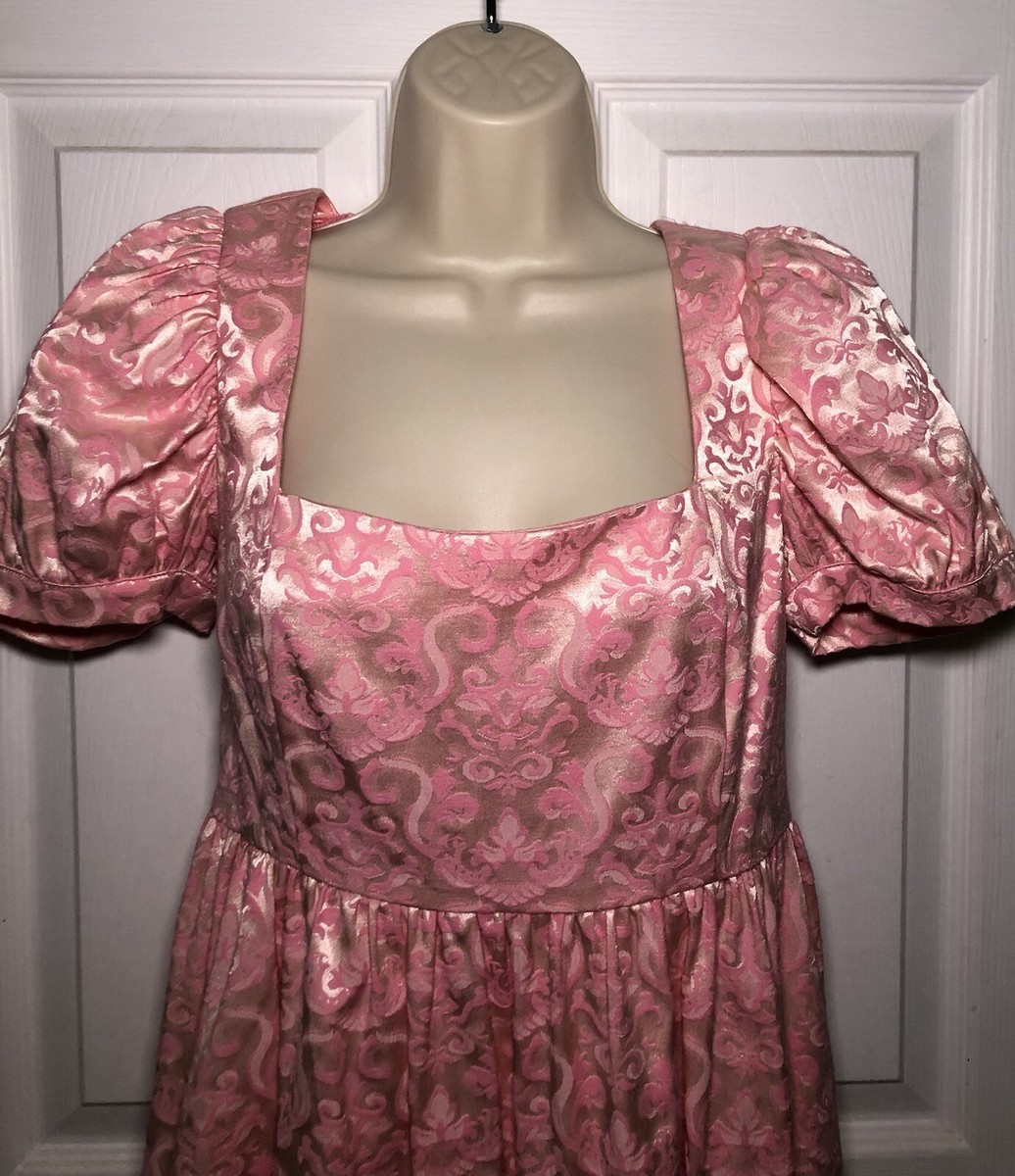 Sugar thrillz pink elegant obsession puff sleeve babydoll dress size medium  NWT | eBay