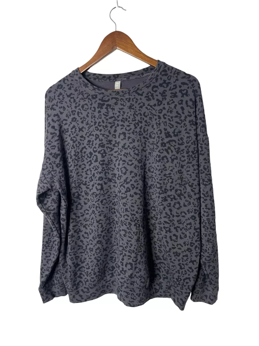 Gray leopard print sweatshirt clearance