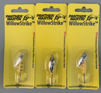 3 Packs NEW Panther Martin Willow Strike Spinner 1/16oz Yellow Body Silver Blade