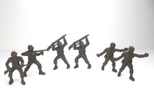 Lot of 6 LIDO WWII 60mm Plastic Toy Soldiers 1950s-1964 in 4 Poses