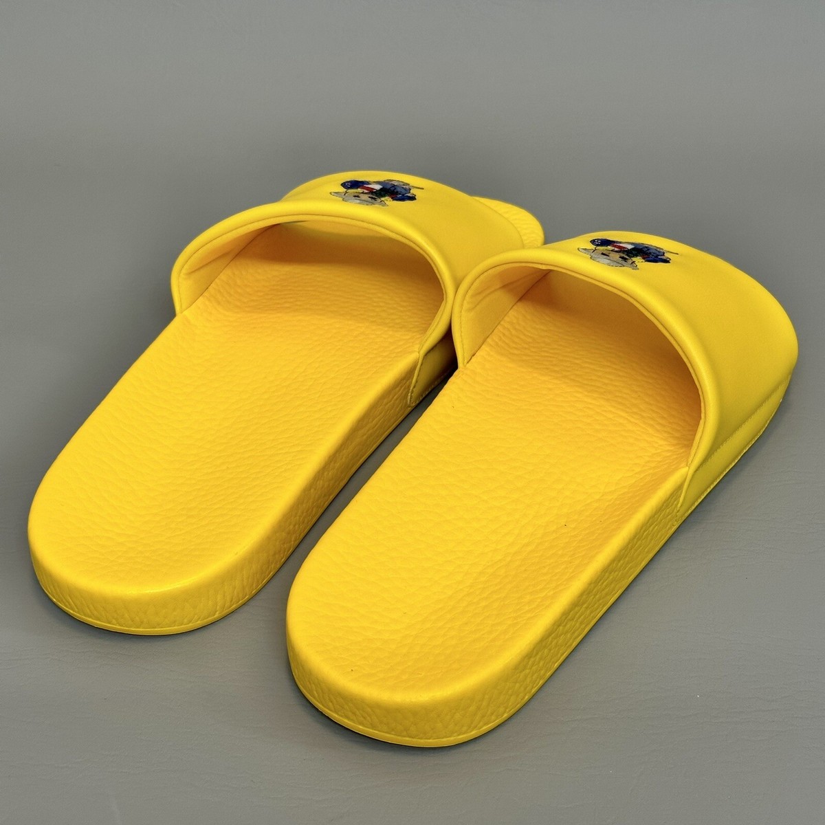 Polo Ralph Lauren Bear Slide Yellow Size 13 D PU EVA Brand New Big + Tall | Polo Ralph Lauren Heritage Bear Slides | DXL main image 4