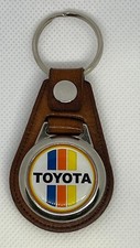 TAN High Quality 100 leather RETRO KEYCHAIN for WHITE 3 TONE TOYOTA