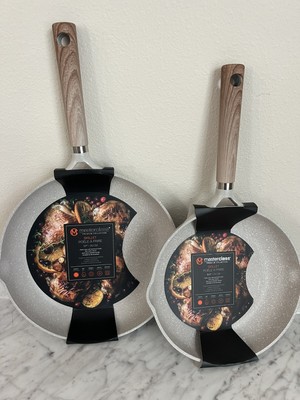 Masterclass Premium Cookware 9.5  11'' Skillets Non Stick Frying Pans X2 Speckled
